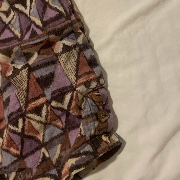 Aztec Print Striped Mini Micro Hippie Hipster Artsy Art Girly Vintage Shorts - Picture 4 of 6